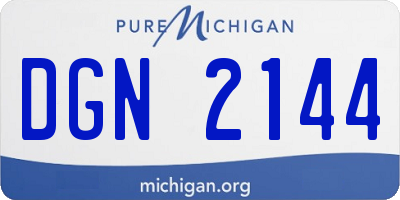 MI license plate DGN2144