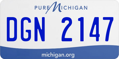 MI license plate DGN2147