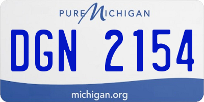 MI license plate DGN2154
