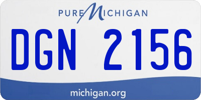 MI license plate DGN2156