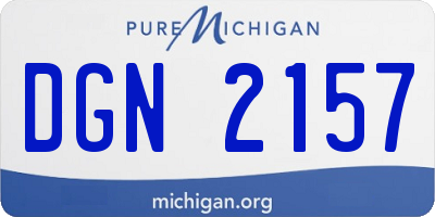 MI license plate DGN2157