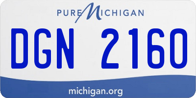 MI license plate DGN2160