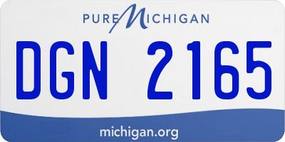 MI license plate DGN2165