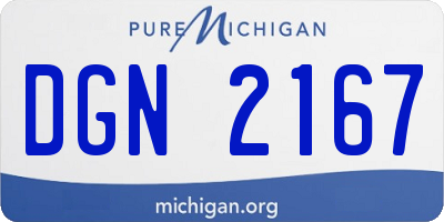 MI license plate DGN2167