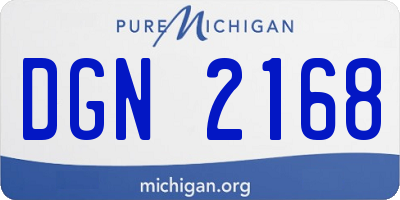 MI license plate DGN2168