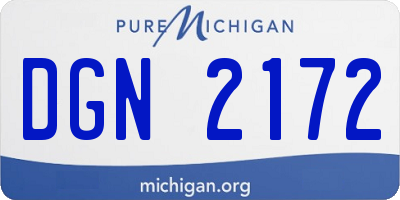 MI license plate DGN2172
