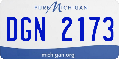 MI license plate DGN2173