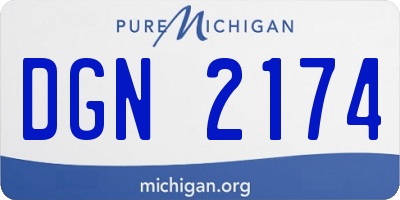 MI license plate DGN2174