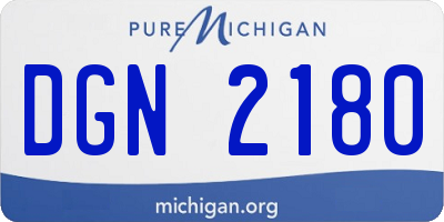 MI license plate DGN2180