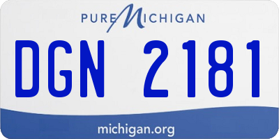 MI license plate DGN2181