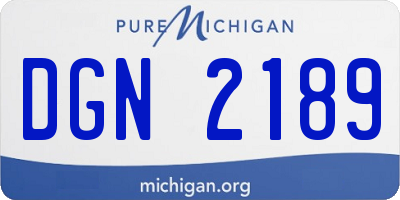 MI license plate DGN2189