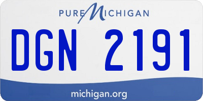 MI license plate DGN2191