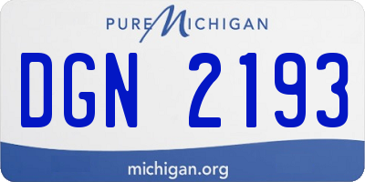 MI license plate DGN2193