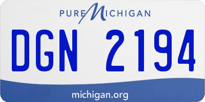 MI license plate DGN2194