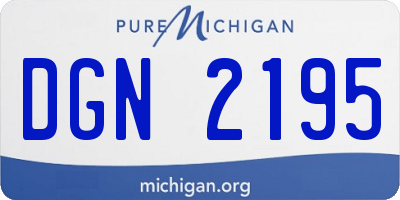 MI license plate DGN2195