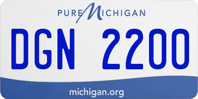 MI license plate DGN2200
