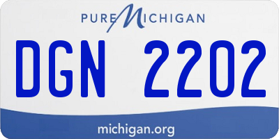 MI license plate DGN2202