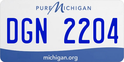 MI license plate DGN2204