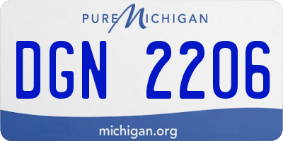 MI license plate DGN2206