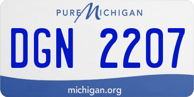 MI license plate DGN2207