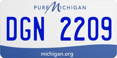 MI license plate DGN2209
