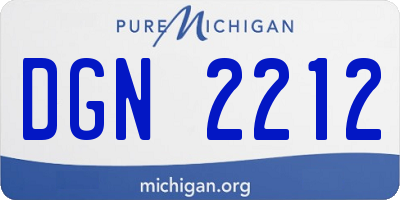 MI license plate DGN2212