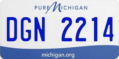 MI license plate DGN2214