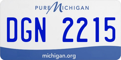 MI license plate DGN2215