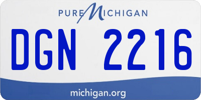 MI license plate DGN2216