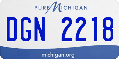 MI license plate DGN2218