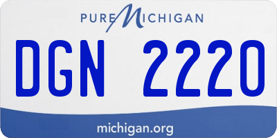 MI license plate DGN2220
