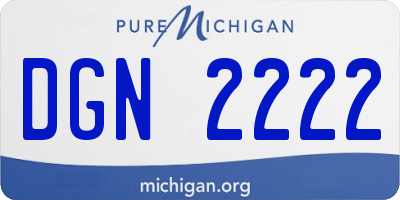 MI license plate DGN2222