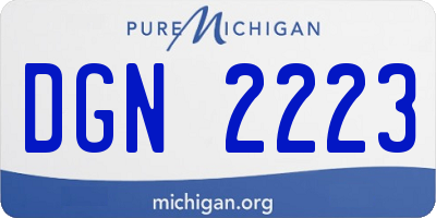 MI license plate DGN2223