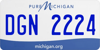 MI license plate DGN2224
