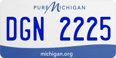 MI license plate DGN2225