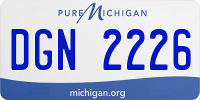 MI license plate DGN2226