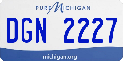 MI license plate DGN2227