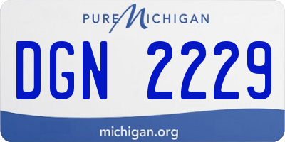 MI license plate DGN2229