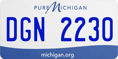 MI license plate DGN2230