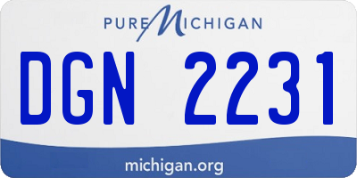MI license plate DGN2231