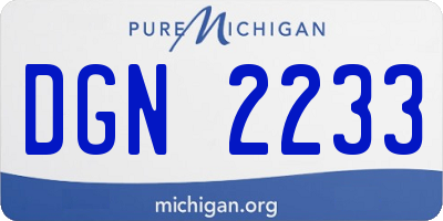 MI license plate DGN2233