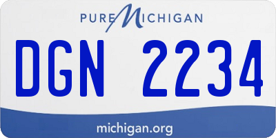 MI license plate DGN2234