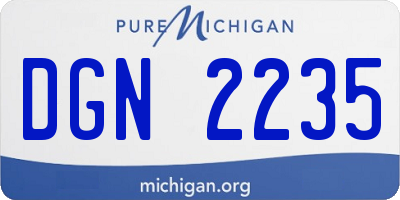 MI license plate DGN2235