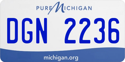 MI license plate DGN2236