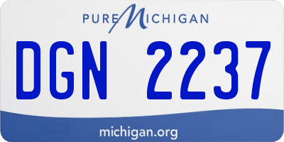 MI license plate DGN2237