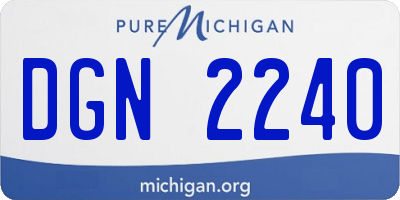 MI license plate DGN2240