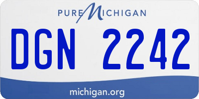 MI license plate DGN2242