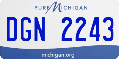 MI license plate DGN2243