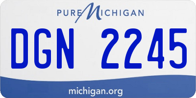 MI license plate DGN2245