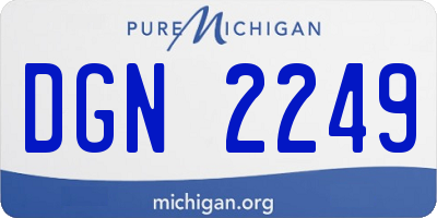 MI license plate DGN2249
